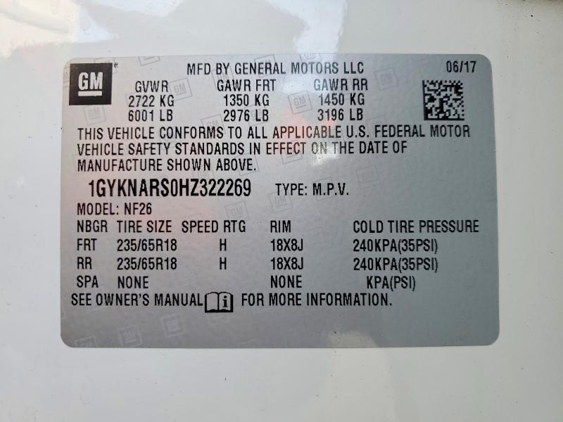 Продажа на аукционе авто 2017 Cadillac Xt5, vin: 1GYKNARS0HZ322269, номер лота: 57821436
