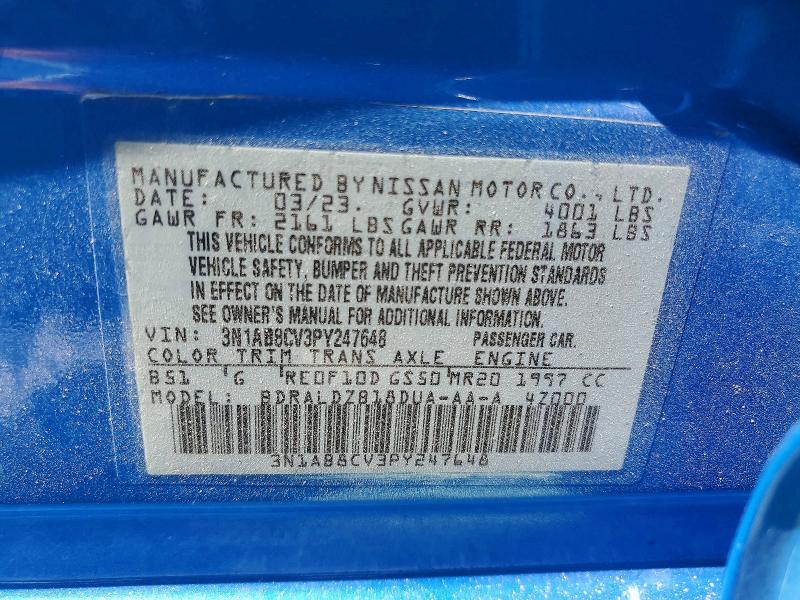 58224296 :رقم المزاد ، 3N1AB8CV3PY247648 vin ، 2023 Nissan Sentra مزاد بيع
