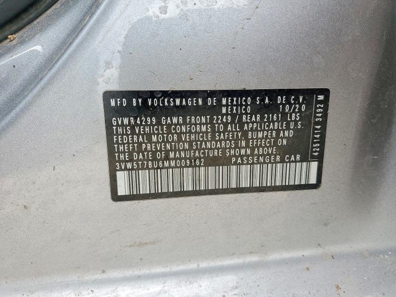 Продажа на аукционе авто 2021 Volkswagen Jetta, vin: 3VW5T7BU6MM009162, номер лота: 57609396