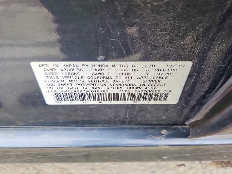 2008 Acura Tsx მანქანა იყიდება აუქციონზე, vin: JH4CL96878C018185, აუქციონის ნომერი: 58121346