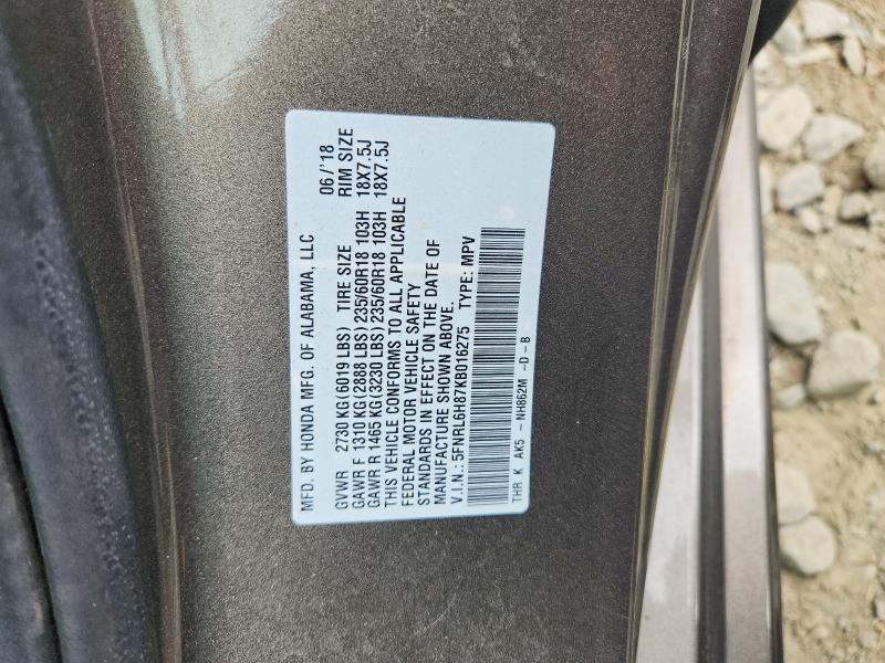 Aukcja sprzedaży 2019 Honda Odyssey, vin: 5FNRL6H87KB016275, numer aukcji: 58147376