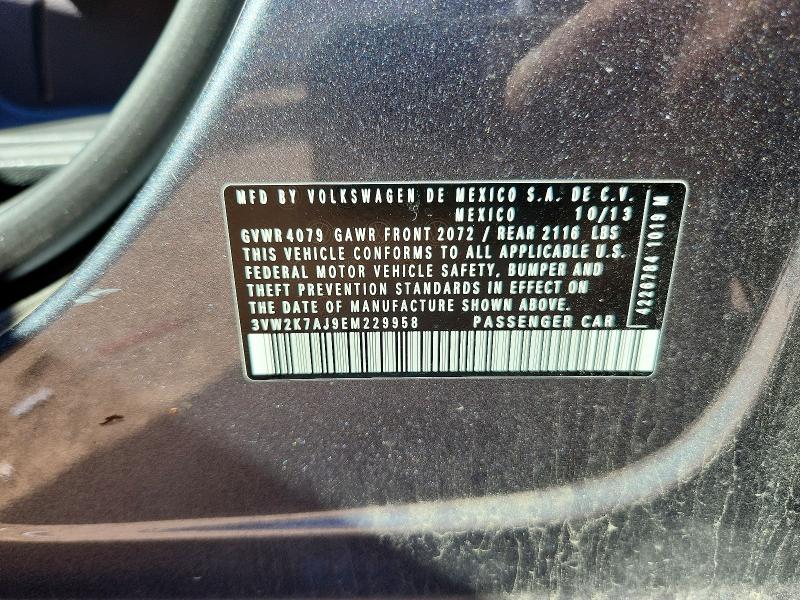 Продажа на аукционе авто 2014 Volkswagen Jetta, vin: 3VW2K7AJ9EM229958, номер лота: 58301516