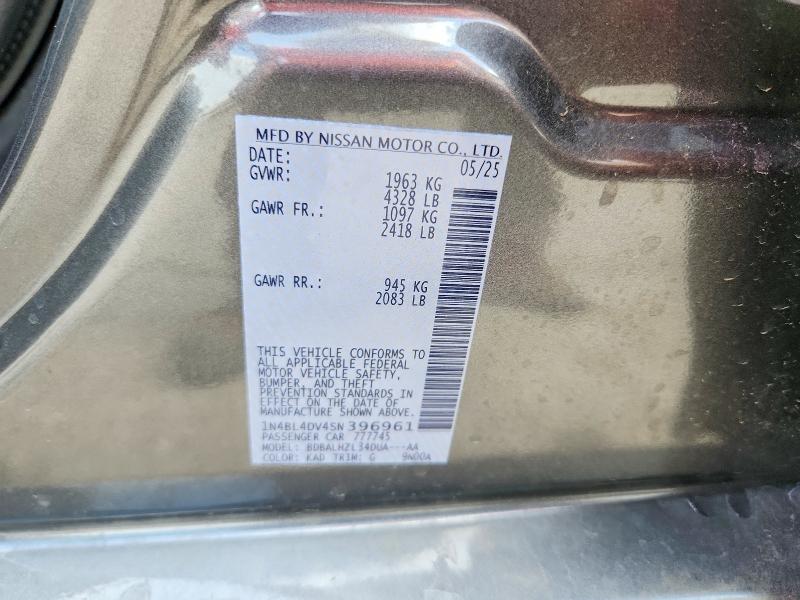 2025 Nissan Altima მანქანა იყიდება აუქციონზე, vin: 1N4BL4DV4SN396961, აუქციონის ნომერი: 58505356