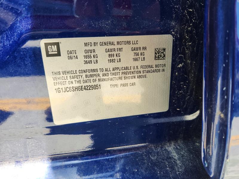Продаж на аукціоні авто 2014 Chevrolet Sonic, vin: 1G1JC6SH6E4229051, номер лоту: 56789166