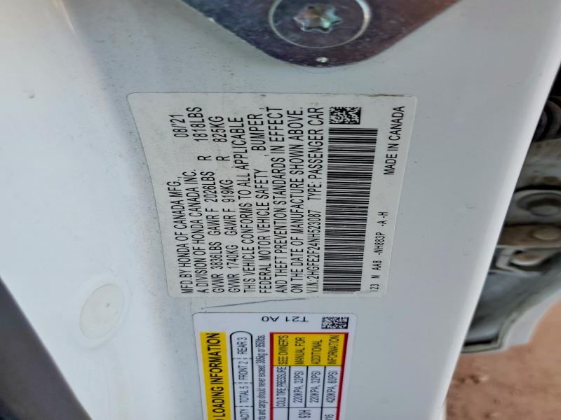 Продаж на аукціоні авто 2022 Honda Civic, vin: 2HGFE2F24NH523087, номер лоту: 56996166