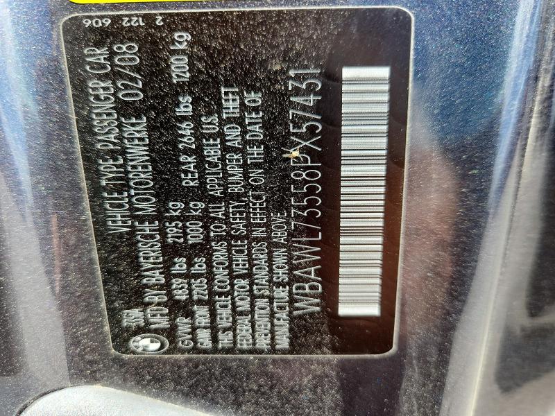 Продаж на аукціоні авто 2008 Bmw 335, vin: WBAWL73558PX57431, номер лоту: 57067766