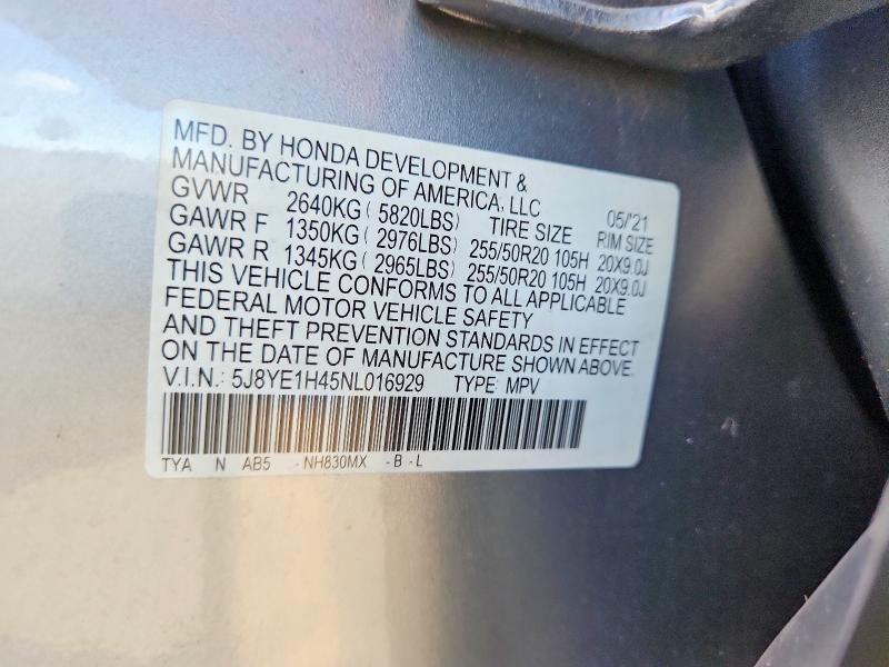Продаж на аукціоні авто 2022 Acura Mdx, vin: 5J8YE1H45NL016929, номер лоту: 58999166