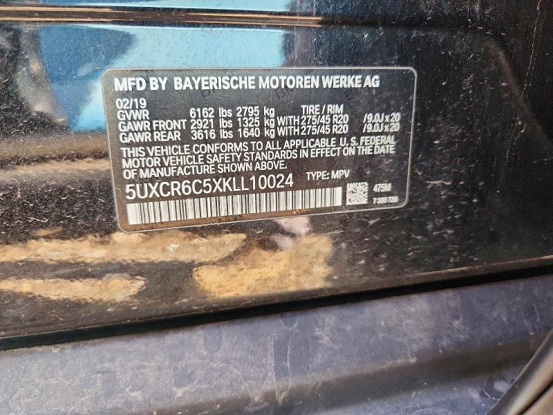 50128746 :رقم المزاد ، 5UXCR6C5XKLL10024 vin ، 2019 Bmw X5 مزاد بيع