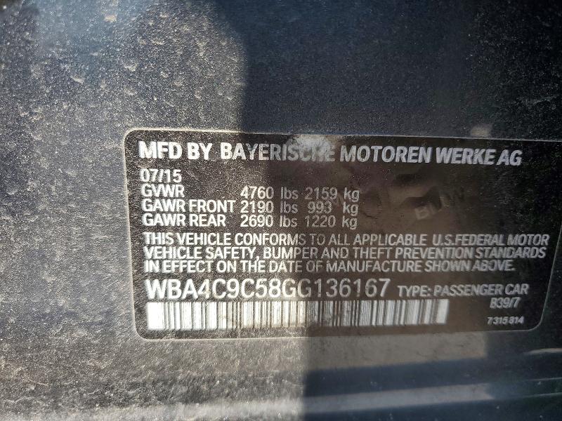 Продажа на аукционе авто 2016 Bmw 428, vin: WBA4C9C58GG136167, номер лота: 58335696