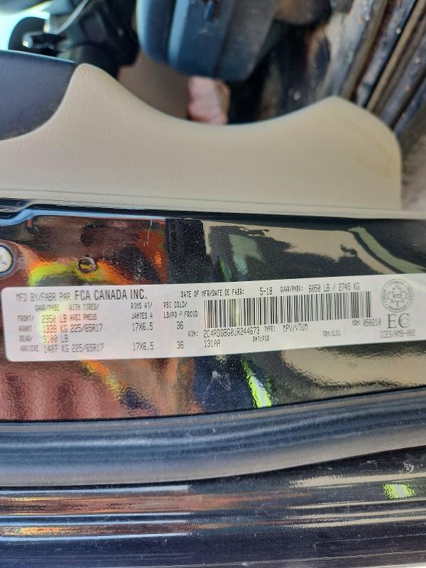 2018 Dodge Grand Caravan მანქანა იყიდება აუქციონზე, vin: 2C4RDGBG0JR244673, აუქციონის ნომერი: 58311526