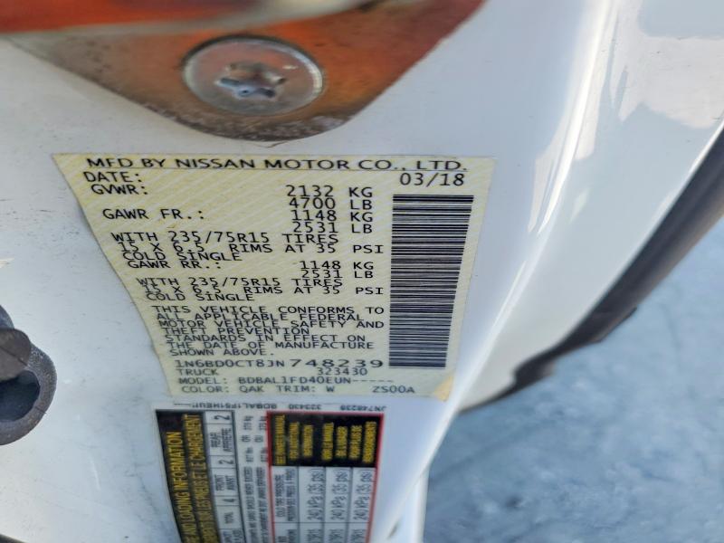 57940796 :رقم المزاد ، 1N6BD0CT8JN748239 vin ، 2018 Nissan Frontier مزاد بيع