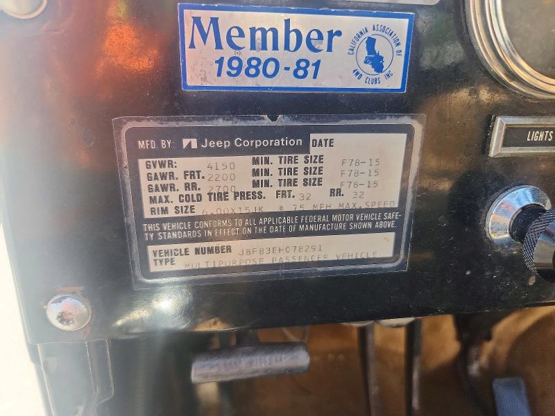 55734496 :رقم المزاد ، J8F83EH078291 vin ، 1978 Jeep Cj5 Cj6 Cj7 Unive مزاد بيع