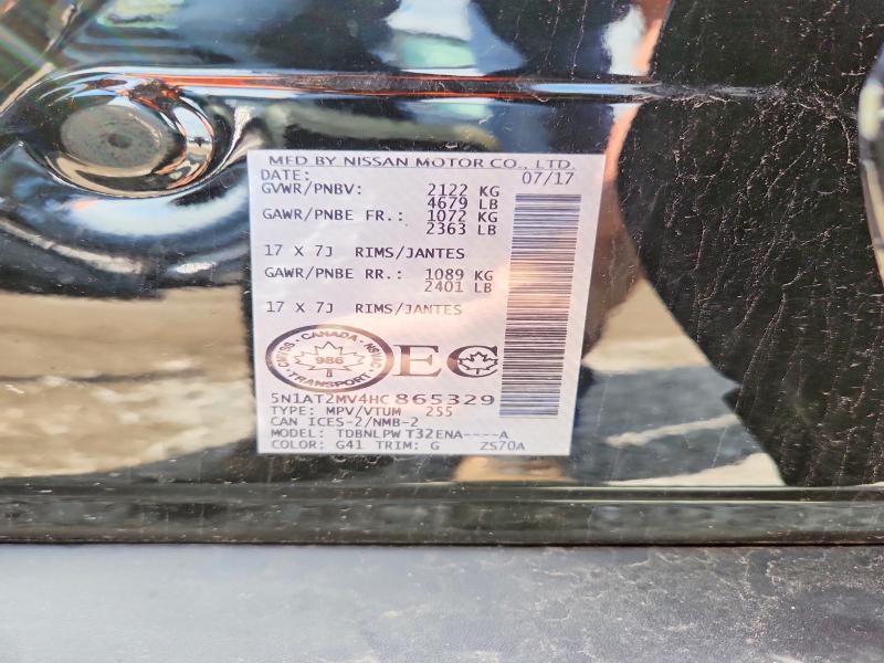 2017 Nissan Rogue მანქანა იყიდება აუქციონზე, vin: 5N1AT2MV4HC865329, აუქციონის ნომერი: 55342426