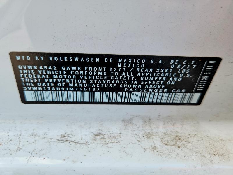 58403946 :رقم المزاد ، 3VWH17AU9JM755167 vin ، 2018 Volkswagen Golf Alltrack مزاد بيع