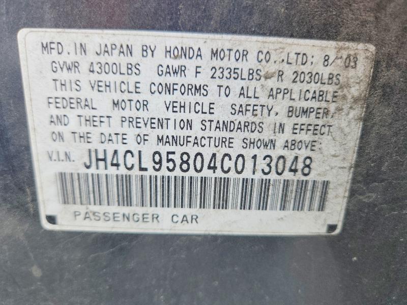 58144496 :رقم المزاد ، JH4CL95804C013048 vin ، 2004 Acura Tsx مزاد بيع