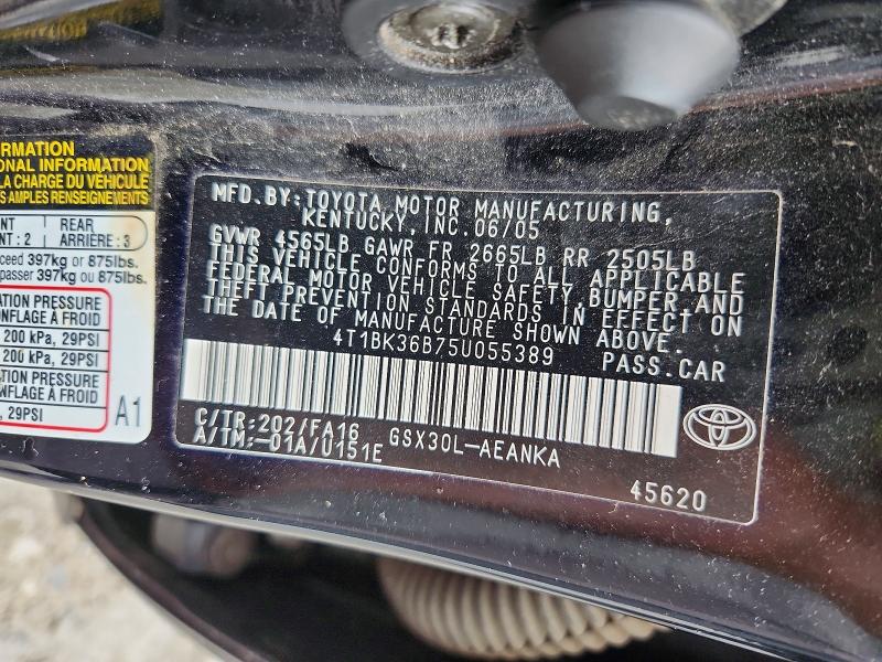 Продаж на аукціоні авто 2005 Toyota Avalon, vin: 4T1BK36B75U055389, номер лоту: 58914746