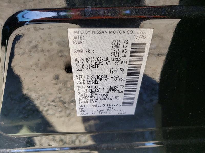 Aukcja sprzedaży 2020 Infiniti Qx60, vin: 5N1DL0MM5LC548676, numer aukcji: 57679326