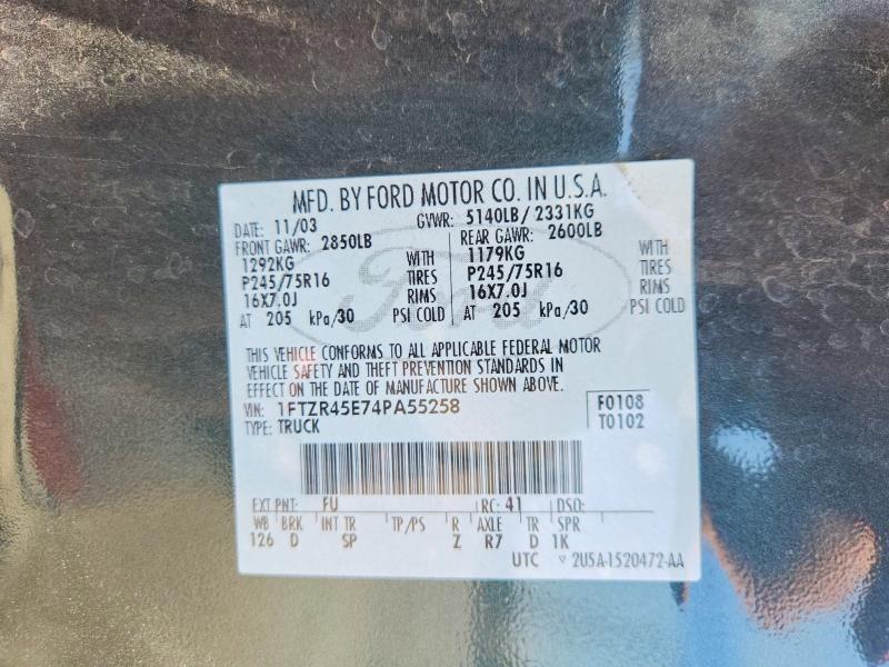 Продаж на аукціоні авто 2004 Ford Ranger, vin: 1FTZR45E74PA55258, номер лоту: 59015126