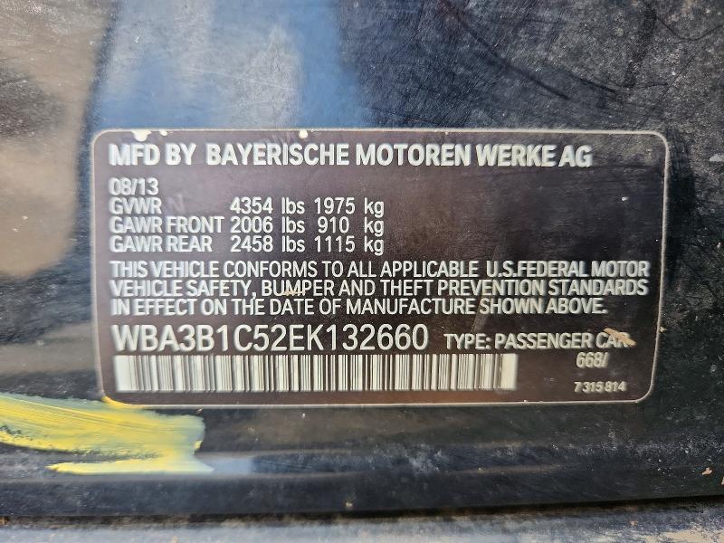 Aukcja sprzedaży 2014 Bmw 320, vin: WBA3B1C52EK132660, numer aukcji: 59113536