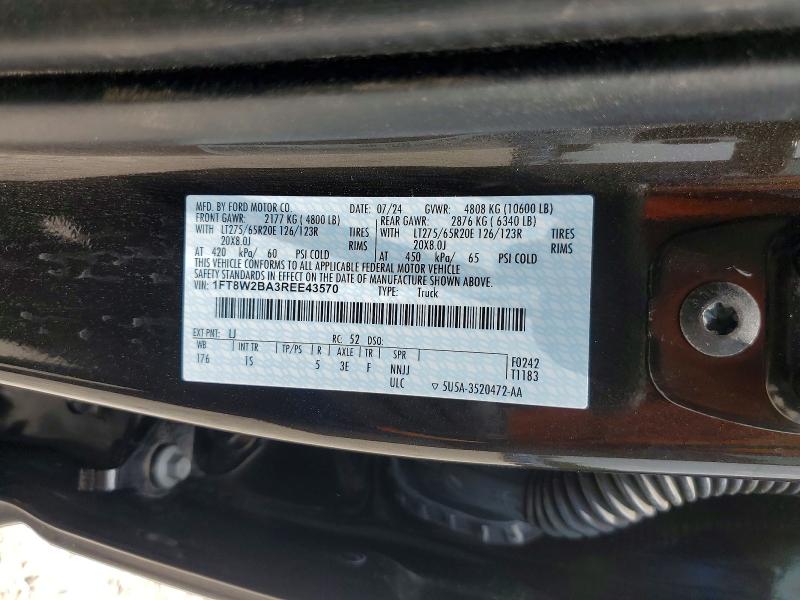 58692526 :رقم المزاد ، 1FT8W2BA3REE43570 vin ، 2024 Ford F250 مزاد بيع