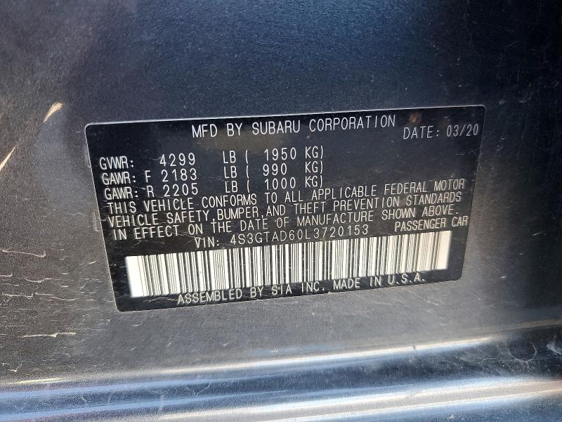 Aukcja sprzedaży 2020 Subaru Impreza, vin: 4S3GTAD60L3720153, numer aukcji: 57692046