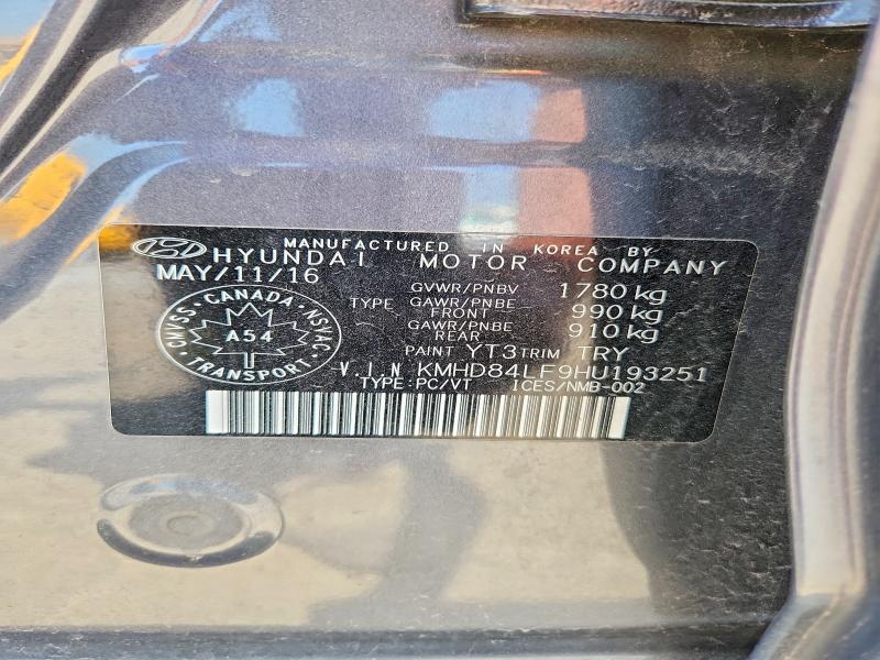2017 Hyundai Elantra მანქანა იყიდება აუქციონზე, vin: KMHD84LF9HU193251, აუქციონის ნომერი: 55527556