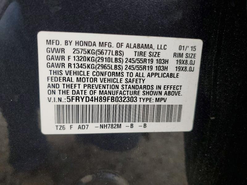 Продажа на аукционе авто 2015 Acura Mdx, vin: 5FRYD4H89FB032303, номер лота: 56281916
