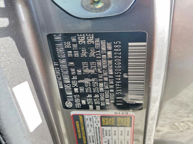 Продаж на аукціоні авто 2016 Kia Sorento, vin: 5XYPK4A50GG022885, номер лоту: 58635116