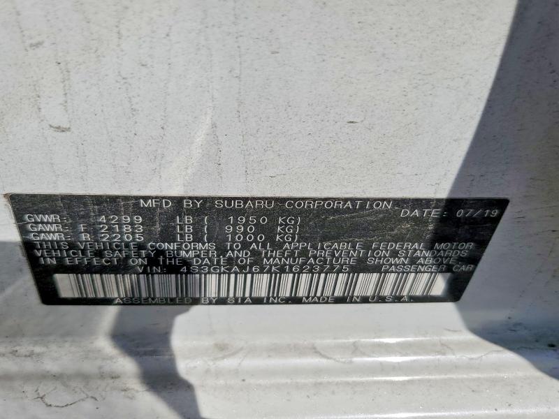 2019 Subaru Impreza მანქანა იყიდება აუქციონზე, vin: 4S3GKAJ67K1623775, აუქციონის ნომერი: 56258276