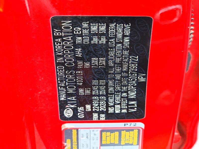 2016 Kia Soul მანქანა იყიდება აუქციონზე, vin: KNDJP3A51G7398722, აუქციონის ნომერი: 56639646