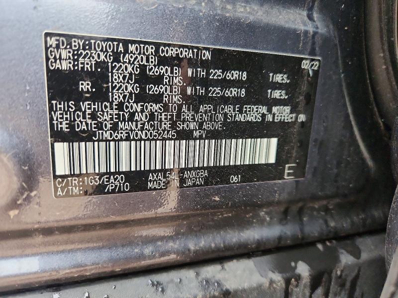 56506666 :رقم المزاد ، JTMD6RFV0ND052445 vin ، 2022 Toyota Rav4 مزاد بيع