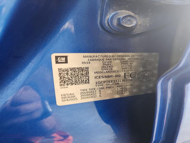2018 Chevrolet Colorado მანქანა იყიდება აუქციონზე, vin: 1GCPTEE17J1303194, აუქციონის ნომერი: 58178626