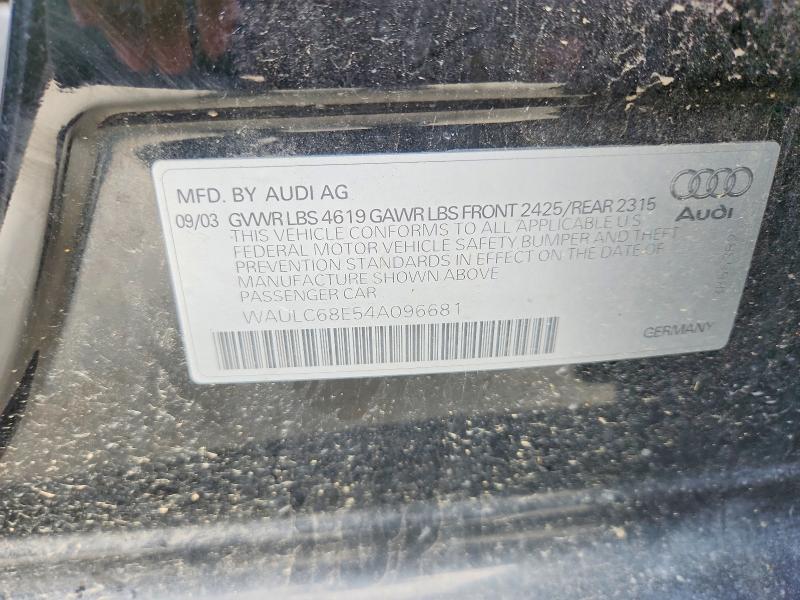 56683346 :رقم المزاد ، WAULC68E54A096681 vin ، 2004 Audi A4 مزاد بيع