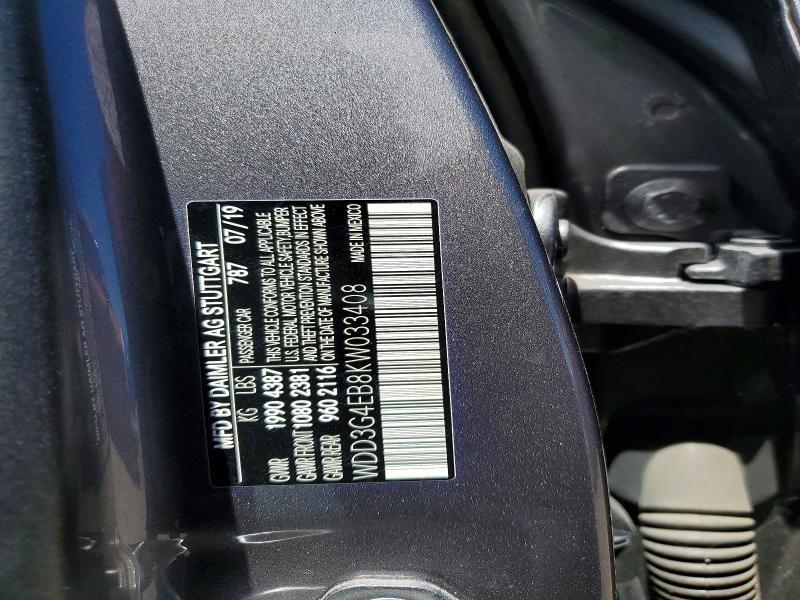 2019 Mercedes-benz A მანქანა იყიდება აუქციონზე, vin: WDD3G4EB8KW033408, აუქციონის ნომერი: 56847566