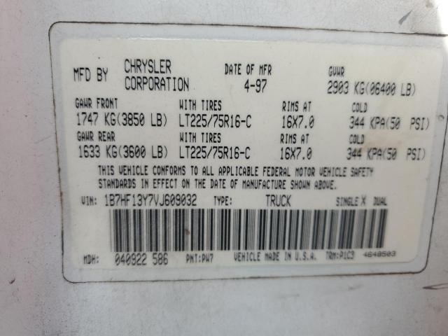 55697406 :رقم المزاد ، 1B7HF13Y7VJ609032 vin ، 1997 Dodge 1500 مزاد بيع