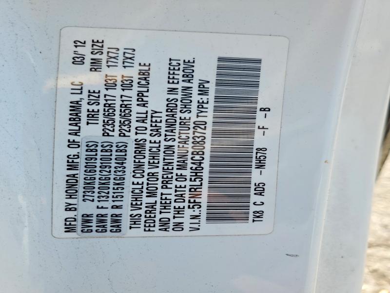 Aukcja sprzedaży 2012 Honda Odyssey, vin: 5FNRL5H64CB083720, numer aukcji: 56264736