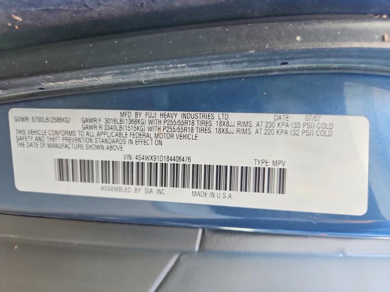 Продаж на аукціоні авто 2008 Subaru Tribeca, vin: 4S4WX91D184406476, номер лоту: 56728196