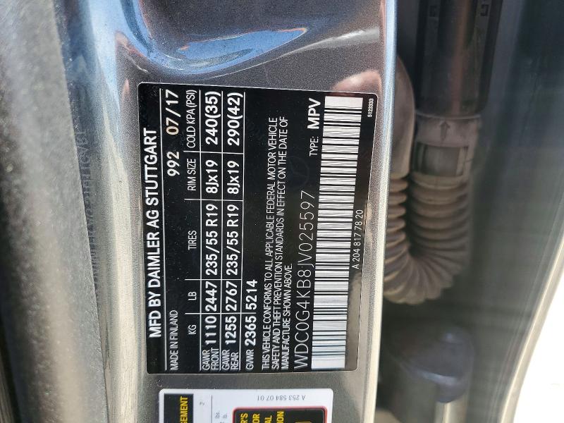 Aukcja sprzedaży 2018 Mercedes-benz Glc, vin: WDC0G4KB8JV025597, numer aukcji: 58047556
