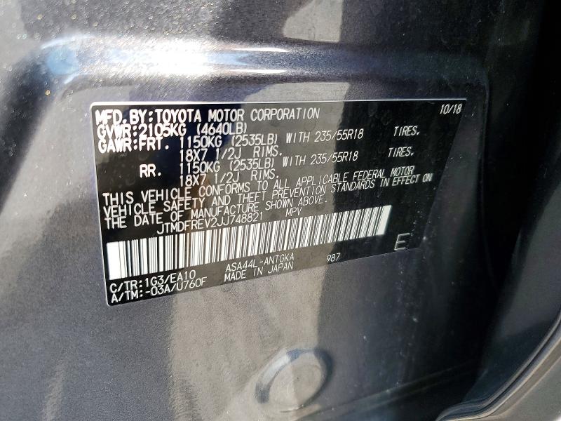 Продаж на аукціоні авто 2018 Toyota Rav4, vin: JTMDFREV2JJ748821, номер лоту: 59532886