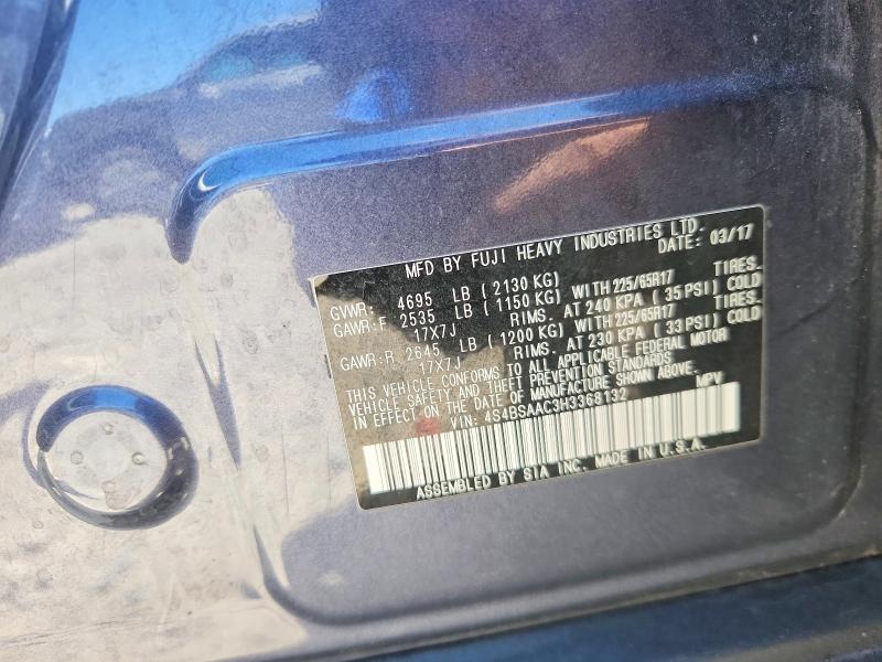 Aukcja sprzedaży 2017 Subaru Outback, vin: 4S4BSAAC3H3368132, numer aukcji: 57010566