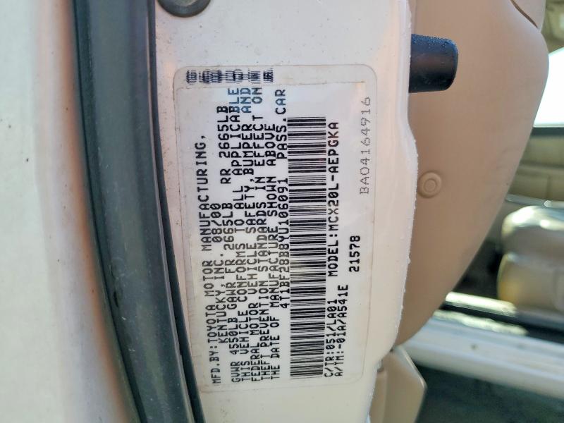 Aukcja sprzedaży 2000 Toyota Avalon, vin: 4T1BF28B8YU106091, numer aukcji: 55981376