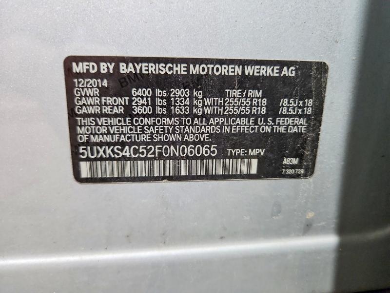 Aukcja sprzedaży 2015 Bmw X5, vin: 5UXKS4C52F0N06065, numer aukcji: 59009306