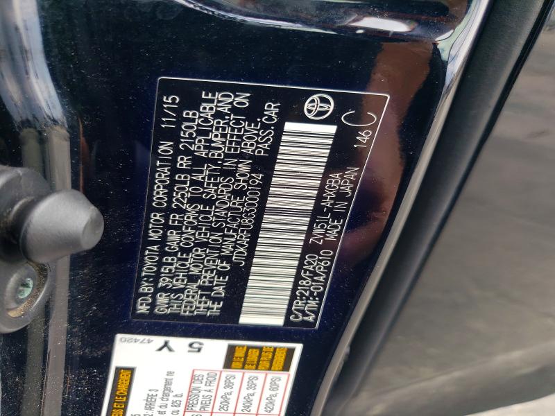2016 Toyota Prius მანქანა იყიდება აუქციონზე, vin: JTDKARFU8G3000194, აუქციონის ნომერი: 59619626
