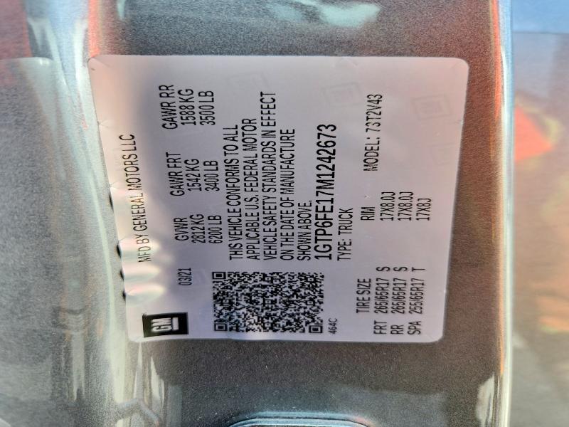 Aukcja sprzedaży 2021 Gmc Canyon, vin: 1GTP6FE17M1242673, numer aukcji: 56310826