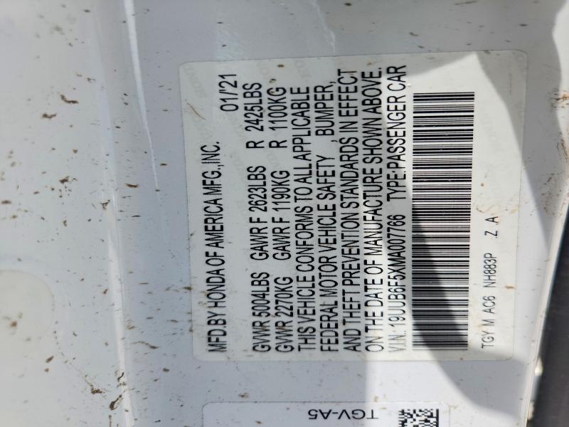 Продажа на аукционе авто 2021 Acura Tlx, vin: 19UUB6F5XMA007766, номер лота: 58486186