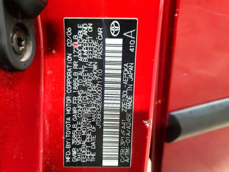Продаж на аукціоні авто 2006 Toyota Corolla, vin: JTDBR32E860071710, номер лоту: 59283346
