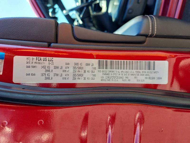 57415016 :رقم المزاد ، 1C4RJFCM3FC916443 vin ، 2015 Jeep Grand Cherokee مزاد بيع