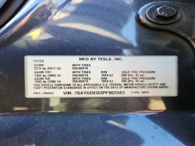 55896116 :رقم المزاد ، 7SAYGDED3PF962583 vin ، 2023 Tesla Model Y مزاد بيع