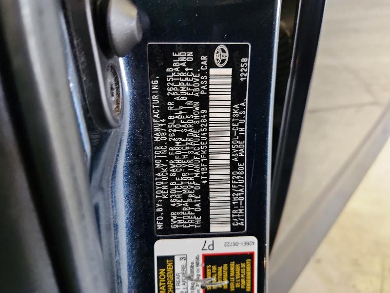 58812696 :رقم المزاد ، 4T1BF1FK5EU452849 vin ، 2014 Toyota Camry مزاد بيع