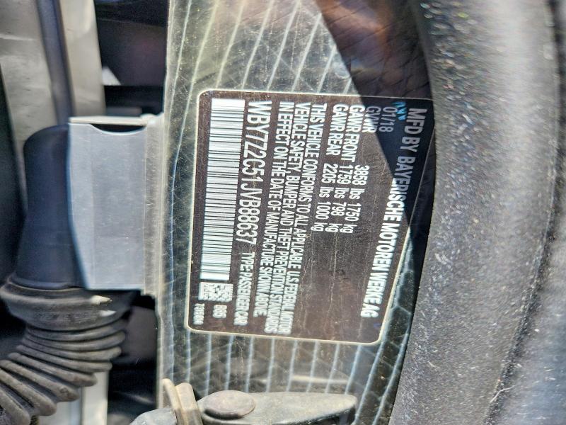 56330686 :رقم المزاد ، WBY7Z2C51JVB88637 vin ، 2018 Bmw I3 مزاد بيع